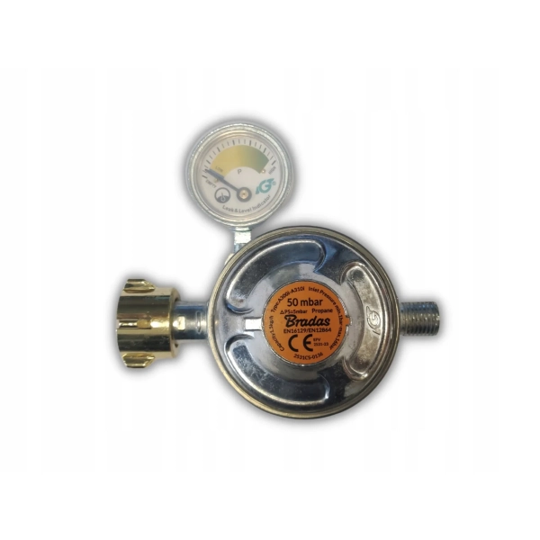 Reduktor z manometrem 1/4"L Bradas