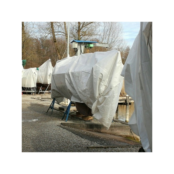 Plandeka 200g/m2 rozmiar 8 x 10 m (+/- 5%) biała, półprzeźroczysta do łodzi