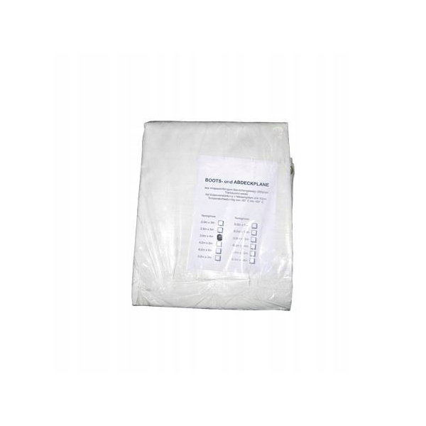 Plandeka 200g/m2 rozmiar 8 x 12 m (+/- 5%) biała, półprzeźroczysta do łodzi