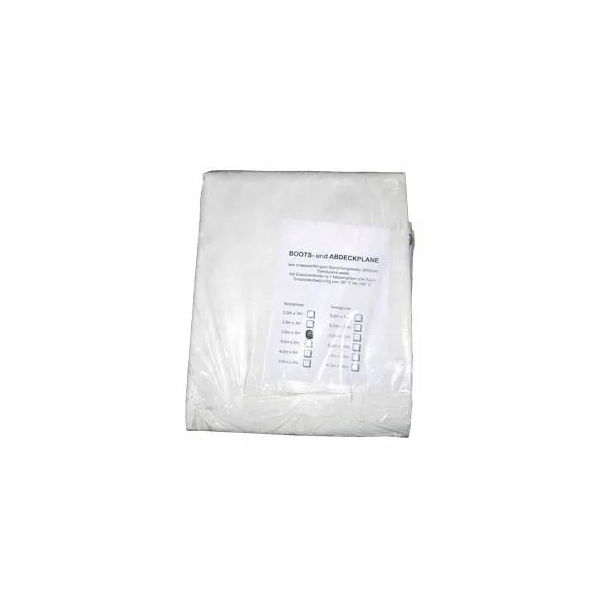Plandeka 200g/m2 rozmiar 8 x 12 m (+/- 5%) biała, półprzeźroczysta do łodzi