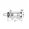 Zamek bakisty kandahar A4 75x30mm Marinetech
