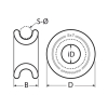 Ring aluminium MT- series na linę max. 5 mm Marinetech