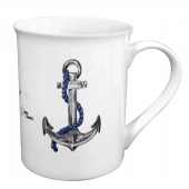 Kubek porcelanowy z niebieską kotwicą w pudełku prezentowym Sea-Club