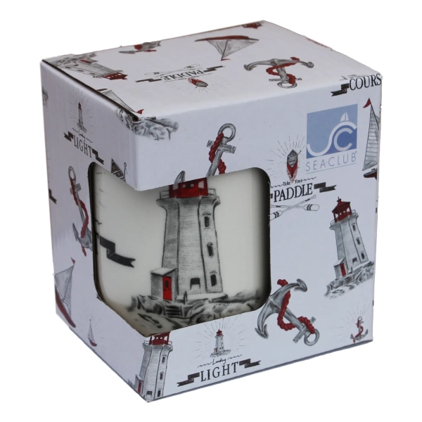 Kubek porcelanowy z czerwoną latarnią w pudełku prezentowym Sea-Club