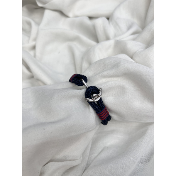 Bransoletka z liny żeglarskiej srebrna kotwica Ubee Sailor