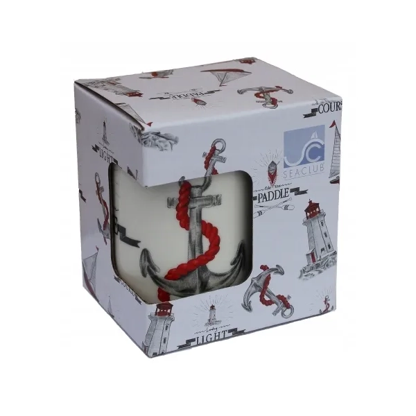 Kubek porcelanowy z czerwoną kotwicą w pudełku prezentowym Sea-Club