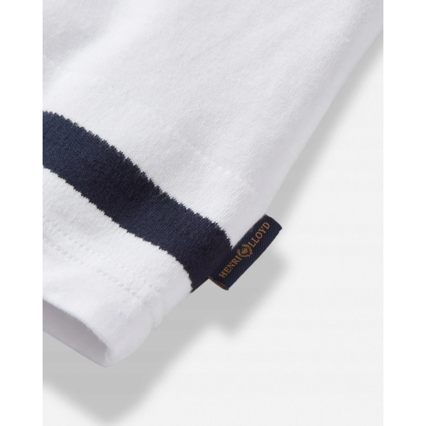 Koszulka męska polo Salcombe biała paski Henri Lloyd