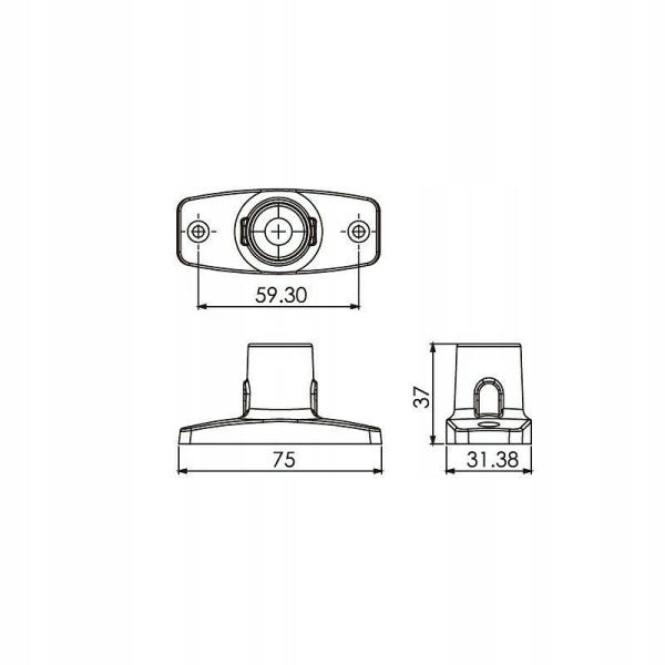 Lampa nawigacyjna topowa biała 10cm Easterner