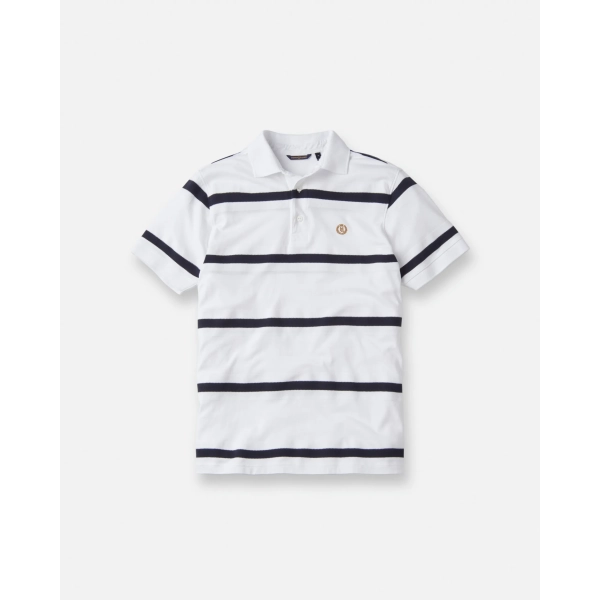 Koszulka męska polo Salcombe biała paski Henri Lloyd