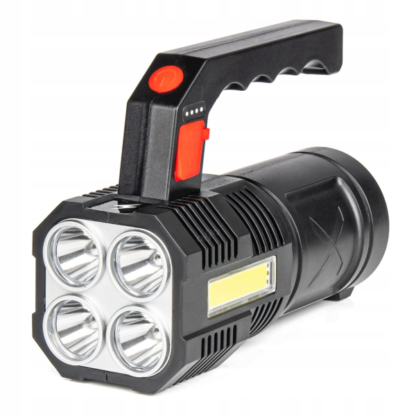 Latarka 4 LED + COB 18650 mAh/ LED Amio