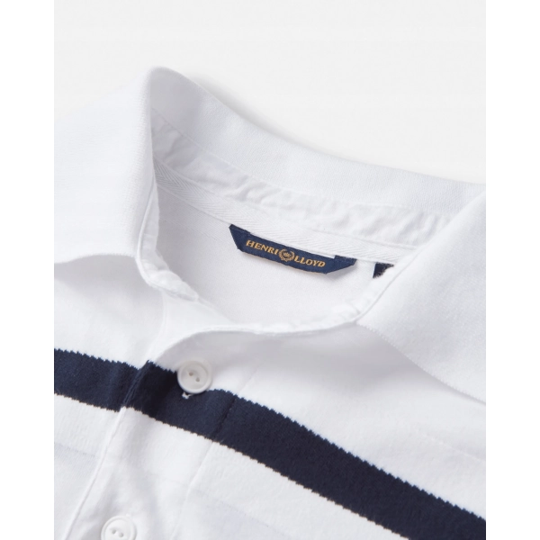 Koszulka męska polo Salcombe biała paski Henri Lloyd