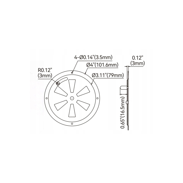 Kratka wentylacyjna zamykana nierdzewna 4'' 101,6mm SEAFLO