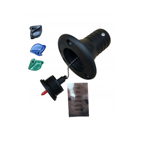 Uniwersalny Wlew na wąż 38mm do Paliwa Wody 4 KLUCZE + NAKLEJKI / 40006-01