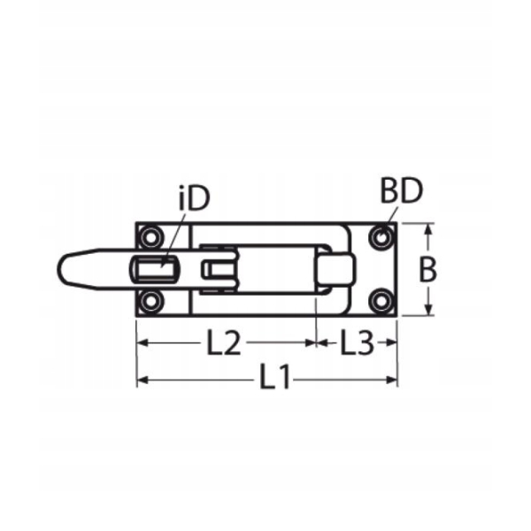 Zamek bakisty kandahar A4 75x30mm Marinetech