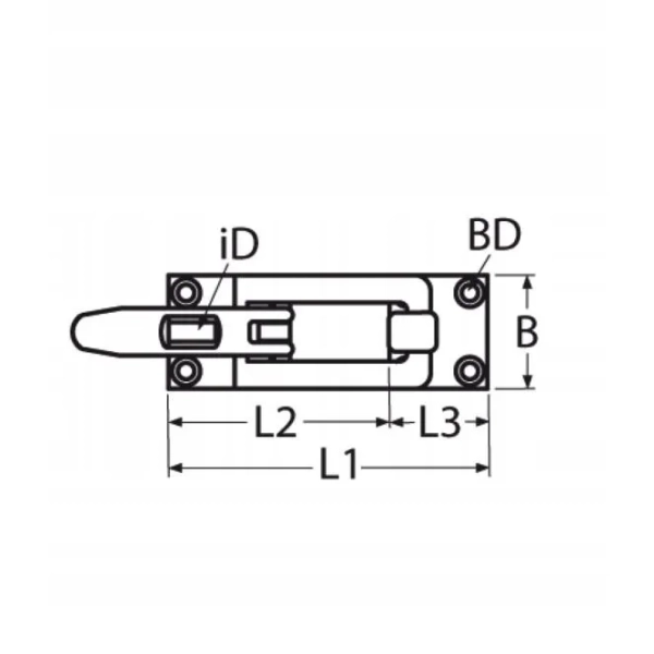 Zamek bakisty kandahar A4 75x30mm Marinetech