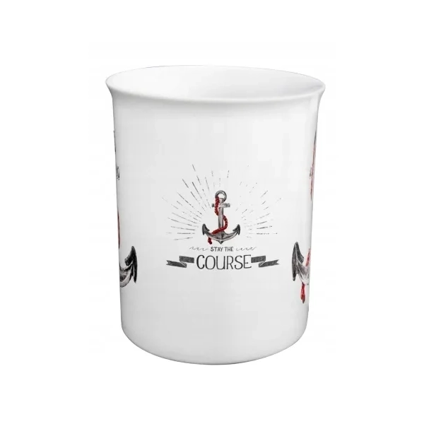 Kubek porcelanowy z czerwoną kotwicą w pudełku prezentowym Sea-Club