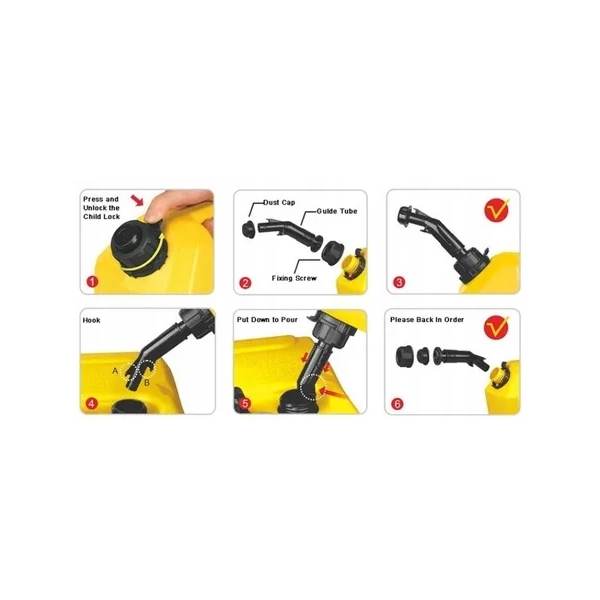 Kanister z automatycznym wyłączaniem 10 l żółty Seaflo