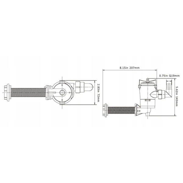 Pompa wody zaburtowej kątowa 800GPH Seaflo