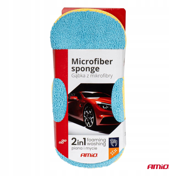 AMiO Gąbka do mycia auta samochodu z mikrofibry AMIO-03840