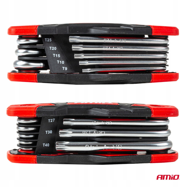Klucze TORX składane 8szt. CRV AMIO-04789