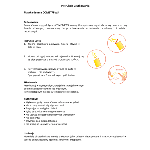 Pławka dymna pomarańczowa MK9, SOLAS, EC-MED.