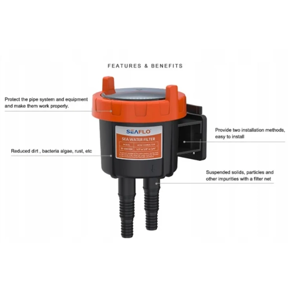 Filtr wody morskiej na wąż 12,7-16-19 mm Seaflo