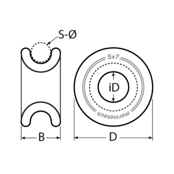 Ring aluminium MT- series na linę max. 5 mm Marinetech