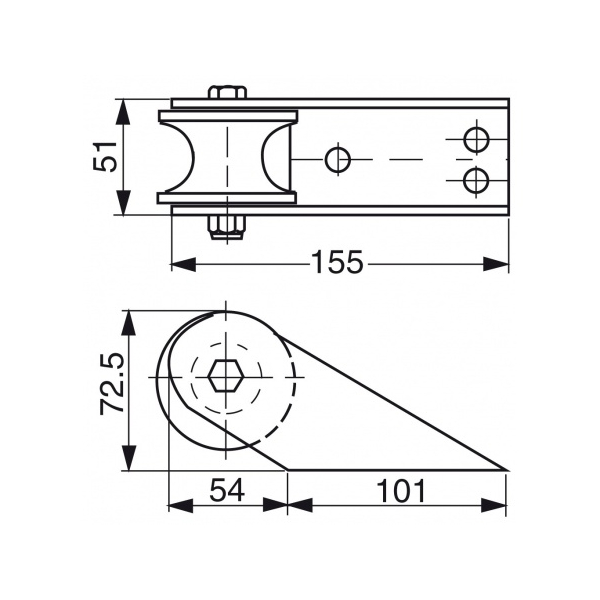 Rolka dziobowa do kotwicy ze stali nierdzewnej 155 mm