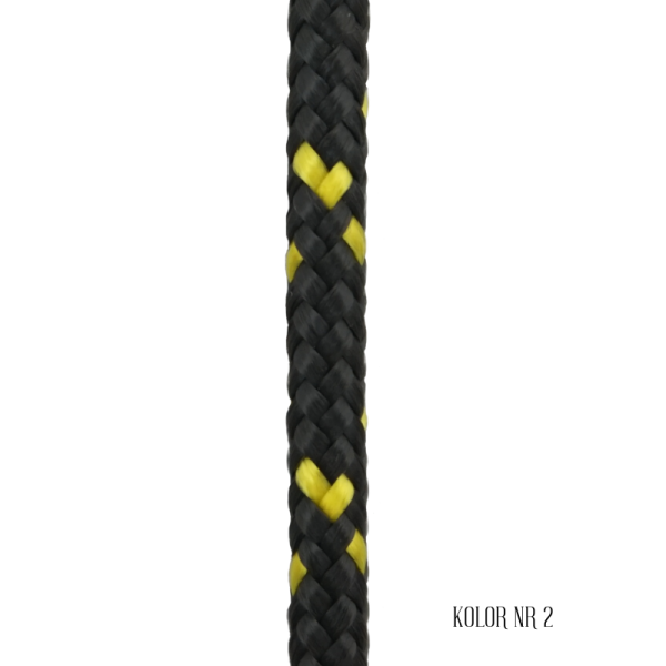 Lina żeglarska Tajfun 206 czarno-żółta 6mm Bezalin