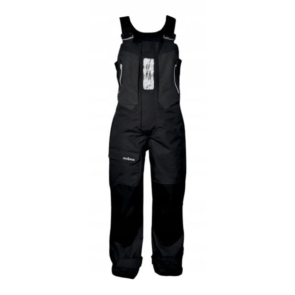 Spodnie do sztormiaka Stavanger carbon/czarne na szelkach z kieszeniami i odblaskiem Crazy4Sailing