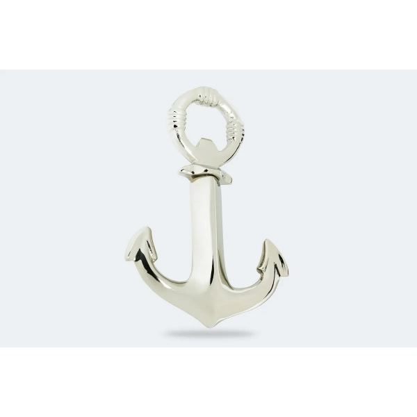 Otwieracz i korkociąg do butelek w kształcie kotwicy srebrny Sea-Club