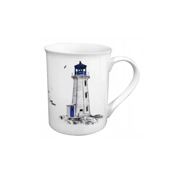 Kubek porcelanowy z niebieską latarnią w pudełku prezentowym Sea-Club