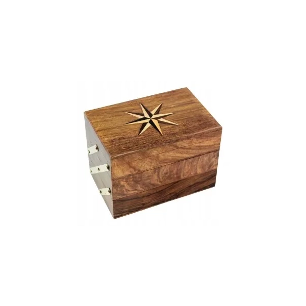 Pudełko na biżuterię - drewniane 15x10,5x10,5cm Sea-Club