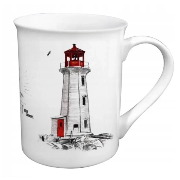 Kubek porcelanowy z czerwoną latarnią w pudełku prezentowym Sea-Club