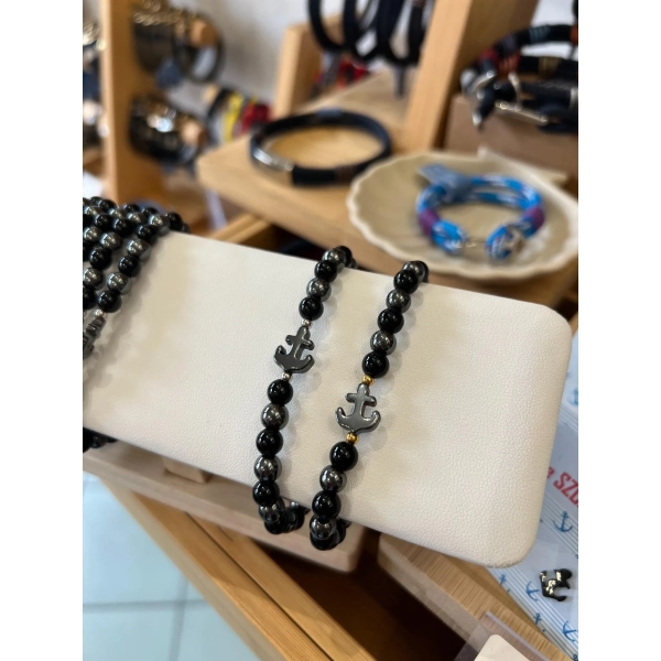 Bransoletka z kamieni z kotwicą Ubee Sailor